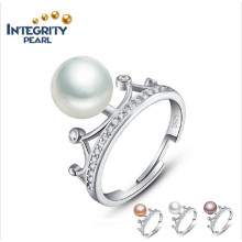 Natural Freshwater Pearl Ring Mabe Pearl Ring 8-9mm AAA Button Pearl Resizable Pearl Ring